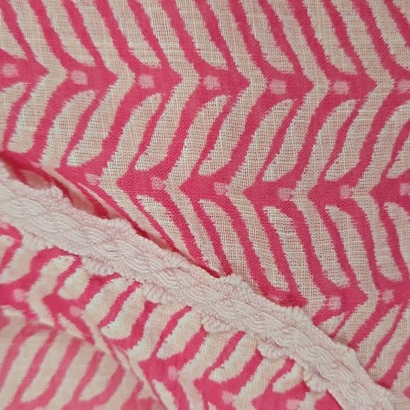 Vineyard Vines Girls Bright Pink/Pale Pink Elbow Sleeve Tunic Lace Trim, size 14 - Picture 3 of 8